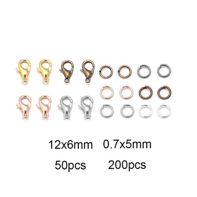 Pribor od legure Komplet nalaza za nakit Alati za popravak Lobster kopča Otvoreni skokovi Prsteni Kukice za naušnice za DIY pribor za izradu nakita