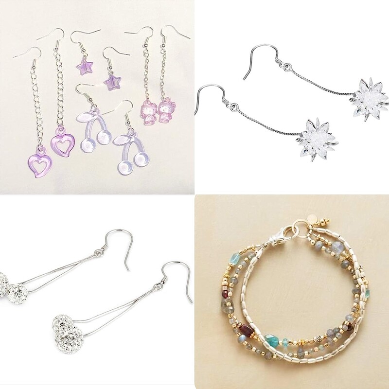 Pribor od legure Komplet nalaza za nakit Alati za popravak Lobster kopča Otvoreni skokovi Prsteni Kukice za naušnice za DIY pribor za izradu nakita