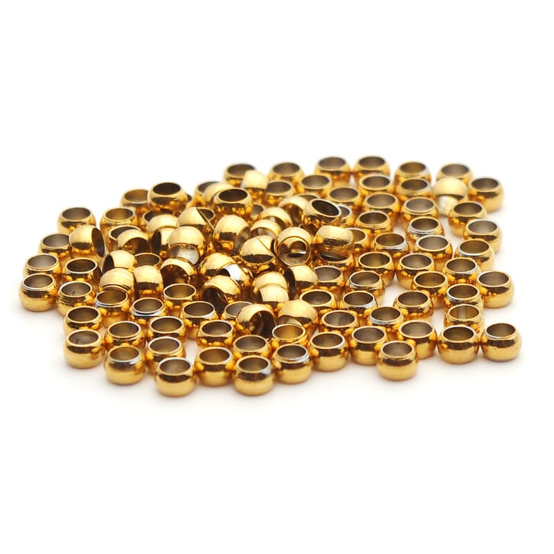 100-200Pcs 1.5 2 2.5 3mm Kuglični čep od nehrđajućeg čelika Crimp End Perle za pozicioniranje razmaknice za DIY izradu nakita narukvice