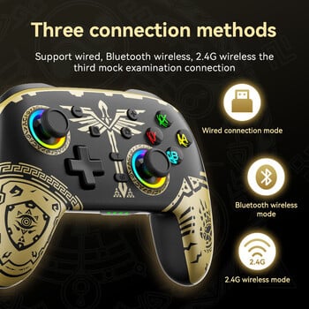 Безжичен геймпад за Switch/Switch oled Pro Controller Шест ос мотор Vibration BT5.0 Android IOS MFI PC PS3 дръжка