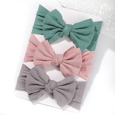 3 db/tétel Baba fejpánt szett lányoknak masni csomózott hajpántok puha kötött gyerek fejfedők újszülött turbán baba haj kiegészítők