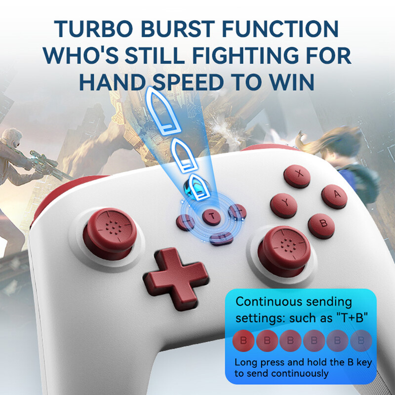 S11 Games Controller Ασύρματο επαναφορτιζόμενο χειριστήριο χειρός με τεχνολογία Vibration Motors συμβατό για Switch Pro