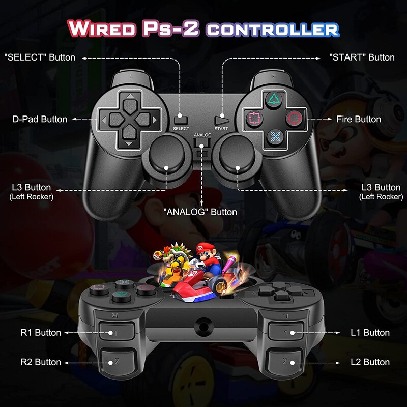 Upravljač za PS2 Žičani upravljač za Sony Playstation PS2 s dvostrukom vibracijom USB Žičani Joystick Joypad Video igre