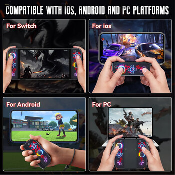 Joy Pad για Nintendo Switch/Led Lite/Android Joystick Ασύρματο χειριστήριο παιχνιδιών λαβή Υποστήριξη Wake-Up and Turbo Function 6 Axis