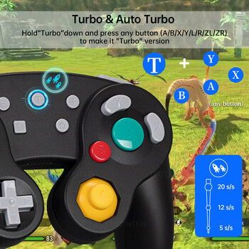 Υποστήριξη ασύρματου ελεγκτή Bluetooth GC για Switch Gamecube Συμβατό με Nintendo Switch/Lite Gamepad για χειριστήριο υπολογιστή