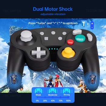 Υποστήριξη ασύρματου ελεγκτή Bluetooth GC για Switch Gamecube Συμβατό με Nintendo Switch/Lite Gamepad για χειριστήριο υπολογιστή