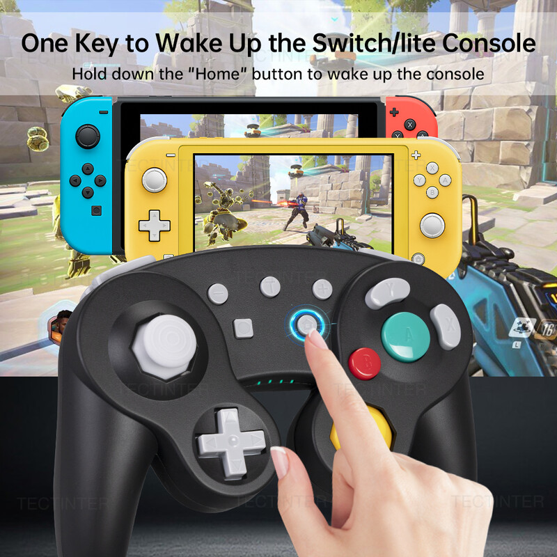 Atbalstiet Bluetooth GC bezvadu kontrolieri Switch Gamecube, kas ir savietojams ar Nintendo Switch/Lite Gamepad datora kursorsvirai
