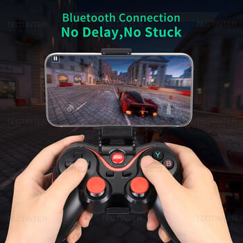 Terios T3 Υποστήριξη Bluetooth Gamepad για τηλέφωνο Android PC Joystick Controle Ασύρματο χειριστήριο παιχνιδιών για αξεσουάρ διακόπτη/PS3