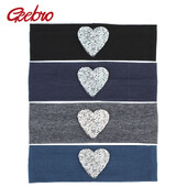 Geebro Gyerek pamut puha fejpánt Új tavaszi aranyos strasszok szív lapos hajpánt lányok sztreccs fejfedők haj kiegészítők