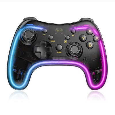 Priehľadný ovládač Switch Pro NS Wireless Bluetooth Lite, senzorický ovládač pre PC, počítač, mobil, hry, svetelný efekt, vibrácie