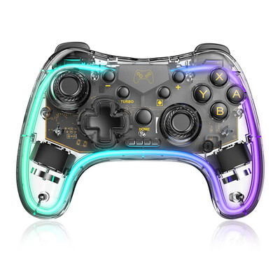 Priehľadný ovládač Switch Pro NS Wireless Bluetooth Lite, senzorický ovládač pre PC, počítač, mobil, hry, svetelný efekt, vibrácie