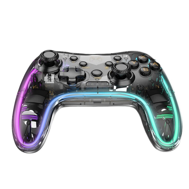 Priehľadný ovládač Switch Pro NS Wireless Bluetooth Lite, senzorický ovládač pre PC, počítač, mobil, hry, svetelný efekt, vibrácie