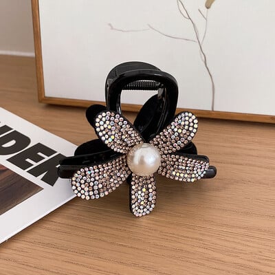 Nové kórejské kamienkové sponky do vlasov, elegantné čierne sponky do vlasov s krabmi, sponky do vlasov pre dámy, pokrývky hlavy, vlasové doplnky, sponky do copu
