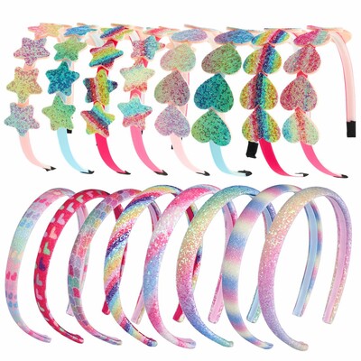 1 τμχ Cute Heart Star Headbands Girls Glitter Rainbow Hairbands Παιδικό Παιδικό πάρτι Διακόσμηση Αξεσουάρ μαλλιών