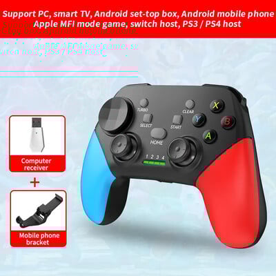 Bezvadu BT 2.4G TypeC spēļu kontrolieris Switch Pro PC Android IOS planšetdatoram Smart TV PS3 Gamepad Kursorsviras vadība ar vibrāciju