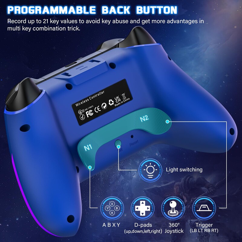 NE Wireless Switch Pro kontroliera spēļu vadība Nintendo Switch/OLED/Lite ar viegli programmējamu Turbo Wake-up kursorsviru