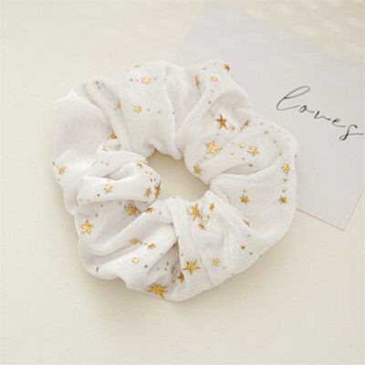 Didmeninė prekyba rudens ir žiemos pliušiniais audiniais Small Star serijos audiniais, labai tampriais Scrunchie Retro plaukų virviniais plaukų aksesuarais