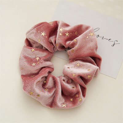 Didmeninė prekyba rudens ir žiemos pliušiniais audiniais Small Star serijos audiniais, labai tampriais Scrunchie Retro plaukų virviniais plaukų aksesuarais