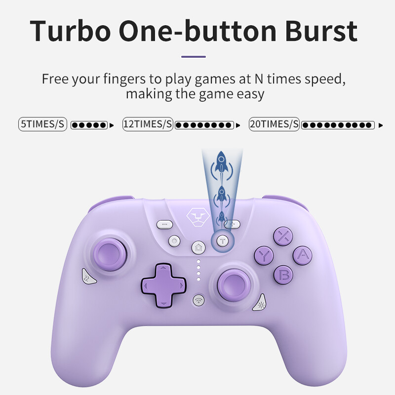 „Aolion Pro“ belaidis mobilusis valdiklis „Bluetooth“ žaidimų pultelis su 6 ašių giroskopu, skirtas „Nintendo Switch Android iPhone PC vairasvirtei“