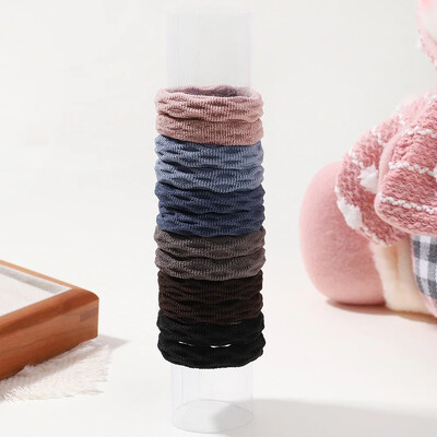 12 DB Női Lányok Egyszerű alap rugalmas hajpántok nyakkendők Scrunchie lófarok tartó gumiszalagok divatos fejpántok hajkiegészítők