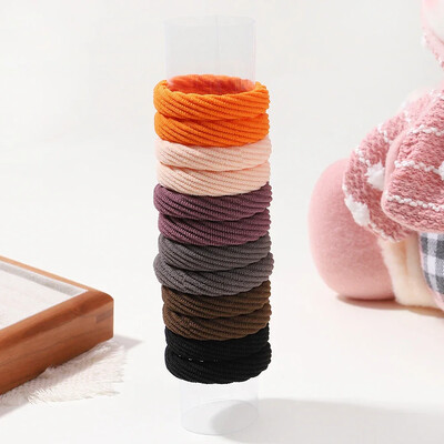 12 DB Női Lányok Egyszerű alap rugalmas hajpántok nyakkendők Scrunchie lófarok tartó gumiszalagok divatos fejpántok hajkiegészítők