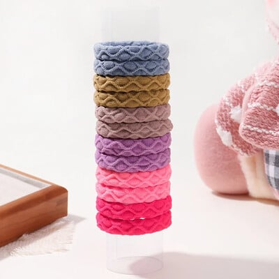 12 DB Női Lányok Egyszerű alap rugalmas hajpántok nyakkendők Scrunchie lófarok tartó gumiszalagok divatos fejpántok hajkiegészítők