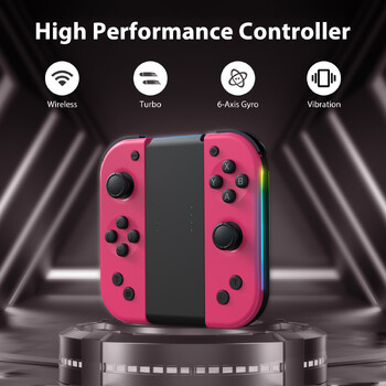 Switch Controllers за Nintendo, заместител на Nintendo Switch Controller с Motion Control/Dual Vibration/Wake Up - Pink