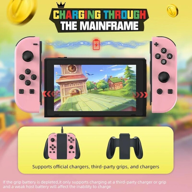 Ελεγκτής RGB Joy Pad για ασύρματη κονσόλα παιχνιδιών Nintendo Switch Joystick Gamepad (L/R) με χειριστήριο παιχνιδιών 6 αξόνων Vibration