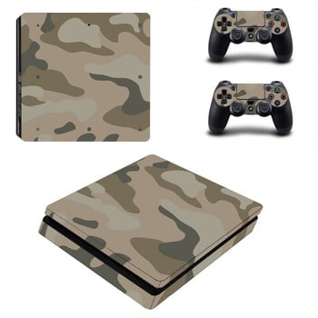 Camouflage Camo PS4 Slim Skin Sticker за конзола Sony PlayStation 4 и 2 контролера PS4 Slim Sticker Decal Vinyl