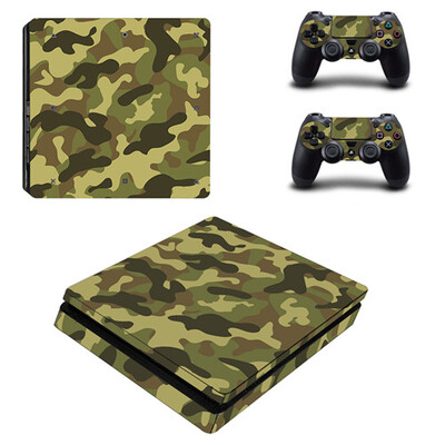 Autocolant Camouflage Camo PS4 Slim Skin pentru Sony PlayStation 4 Consola și 2 controlere PS4 Slim Autocolant Vinil