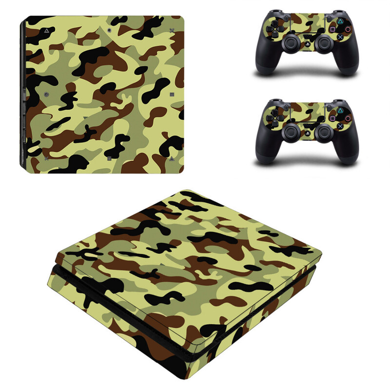 Autocolant Camouflage Camo PS4 Slim Skin pentru Sony PlayStation 4 Consola și 2 controlere PS4 Slim Autocolant Vinil