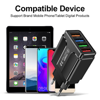 EU/US Plug USB Charger Бързо зареждане 3.1A за телефон Адаптер за iPhone 12 Pro Max Tablet Преносимо стенно мобилно зарядно Бързо зарядно устройство