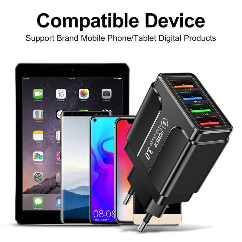 EU/US Plug USB Charger Fast Charge 3.1A for Phone Adapter for iPhone 12 Pro Max Tablet Portable Wall Charger Mobile Fast Charger