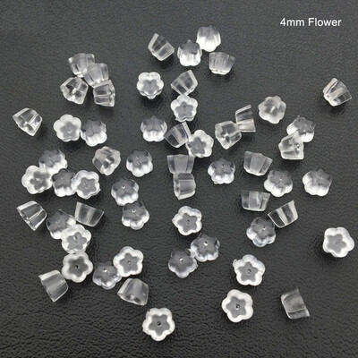 Starose 20Pcs Прозрачна силиконова подложка Шипове за уши Обеци Задна капачка Боди пиърсинг Бар Аксесоари Гумен пръстен Находки за бижута Тапи за уши