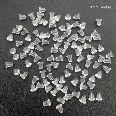 Starose 20Pcs Прозрачна силиконова подложка Шипове за уши Обеци Задна капачка Боди пиърсинг Бар Аксесоари Гумен пръстен Находки за бижута Тапи за уши