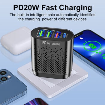 PD USB 20W бързо зарядно устройство Quick Charging3.0 адаптер за лаптоп Macbook Air Pro iPad iPhone15 Pro Samsung Xiaomi таблети EU/US Plug