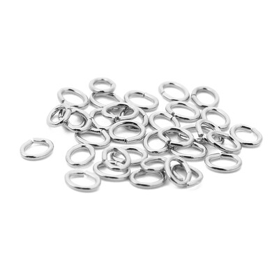 100 komada hipoalergenskog nehrđajućeg čelika 0,6x3x4mm ovalnog oblika, konektor za prsten za DIY narukvicu, ogrlicu, izradu nakita