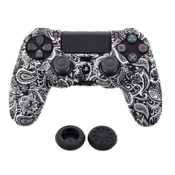 Силиконов камуфлажен защитен кожен калъф за Sony PS4 DS4 Pro Slim Controller Дръжки за палеца Капачки за джойстик