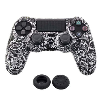 Szilikon Camo bőrvédő tok Sony PS4 DS4 Pro Slim Controller hüvelykujj fogantyúkhoz Joystick sapkák