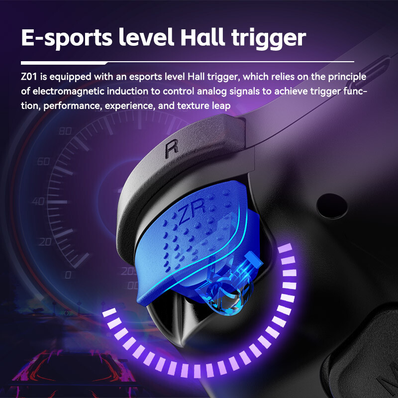 Z01 Ασύρματο χειριστήριο παιχνιδιών Bluetooth 6-Axis Motion Sensor Support Turbo Programmable Hall Joystick for Switch Steam PS3 PS4 PC