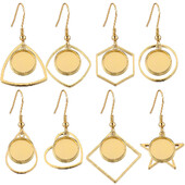 10 buc/lot cercei din oțel inoxidabil placat cu aur cârlig Cabochon bază goală 12 mm tavă din sticlă din rășină bricolaj bijuterii pentru realizarea de articole farmece