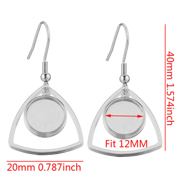 10 buc/lot cercei din oțel inoxidabil placat cu aur cârlig Cabochon bază goală 12 mm tavă din sticlă din rășină bricolaj bijuterii pentru realizarea de articole farmece