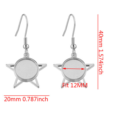 10 buc/lot cercei din oțel inoxidabil placat cu aur cârlig Cabochon bază goală 12 mm tavă din sticlă din rășină bricolaj bijuterii pentru realizarea de articole farmece