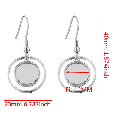 10 buc/lot cercei din oțel inoxidabil placat cu aur cârlig Cabochon bază goală 12 mm tavă din sticlă din rășină bricolaj bijuterii pentru realizarea de articole farmece