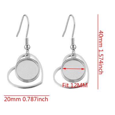 10 buc/lot cercei din oțel inoxidabil placat cu aur cârlig Cabochon bază goală 12 mm tavă din sticlă din rășină bricolaj bijuterii pentru realizarea de articole farmece