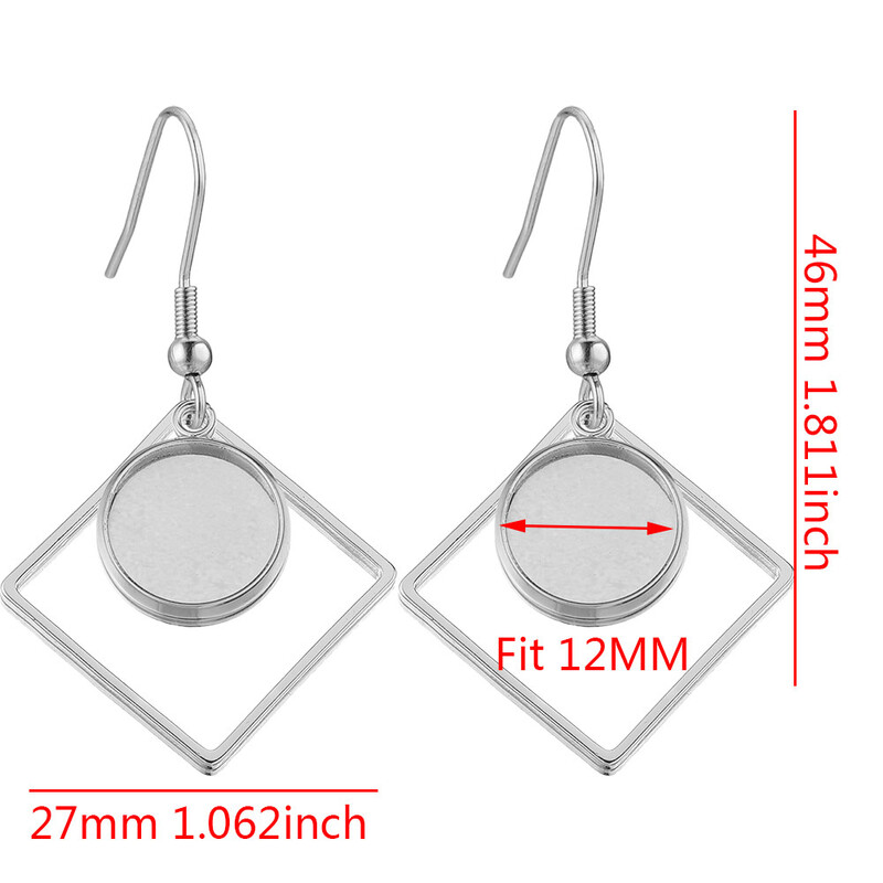 10 buc/lot cercei din oțel inoxidabil placat cu aur cârlig Cabochon bază goală 12 mm tavă din sticlă din rășină bricolaj bijuterii pentru realizarea de articole farmece