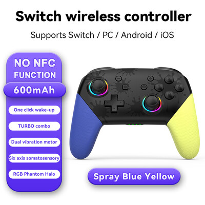 Bezdrôtový RGB ovládač pre Switch/OLED/Lite konzolu Pro Gamepad s 600 mAh nabíjateľnou batériou a programovateľnou funkciou Turbo