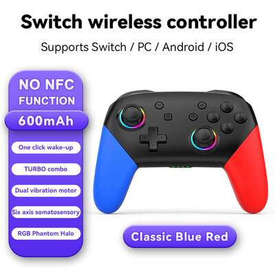 Bezdrôtový RGB ovládač pre Switch/OLED/Lite konzolu Pro Gamepad s 600 mAh nabíjateľnou batériou a programovateľnou funkciou Turbo