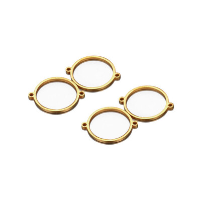20db/tétel Arany ezüst színű üreges kerek rozsdamentes acél kabochon tálca előlap párna Üres beállítások karkötő talp Fit diy karkötő