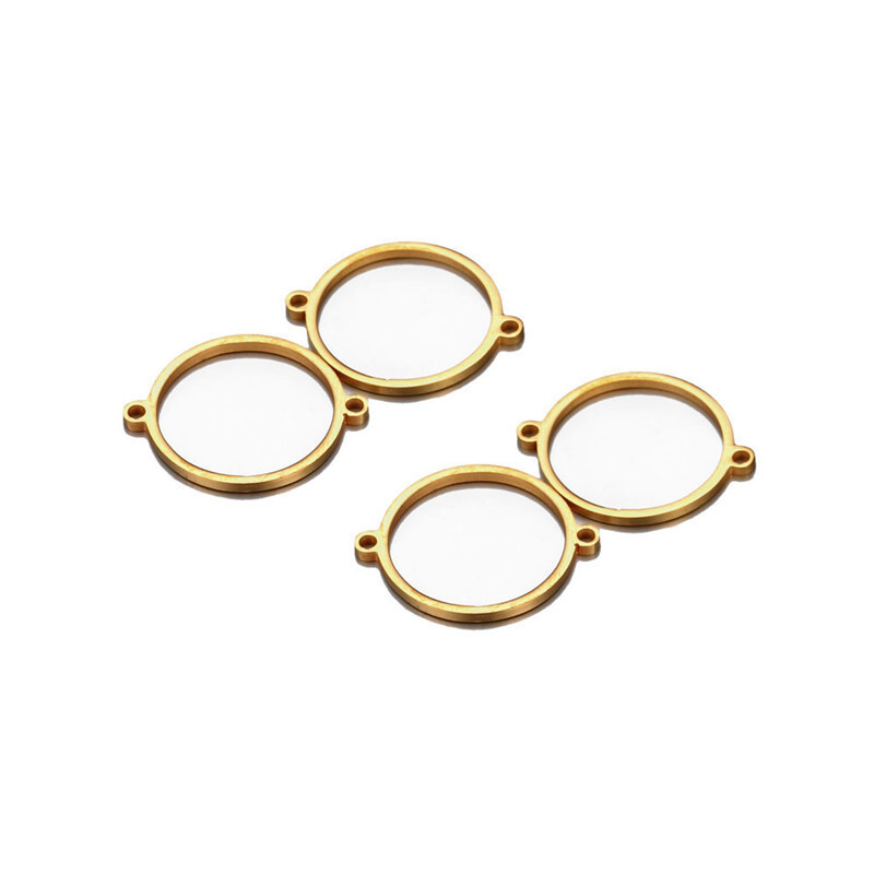 20db/tétel Arany ezüst színű üreges kerek rozsdamentes acél kabochon tálca előlap párna Üres beállítások karkötő talp Fit diy karkötő